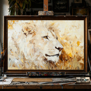 Majestic Lion hand-painted oil painting on canvas