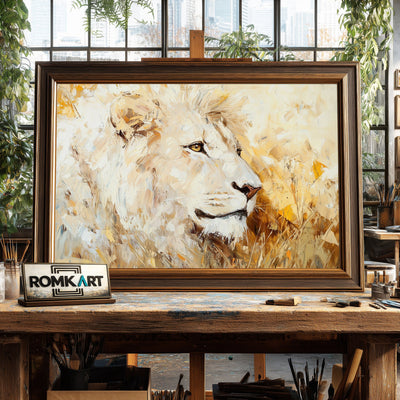Majestic Lion Wildlife Oil Painting - image 2