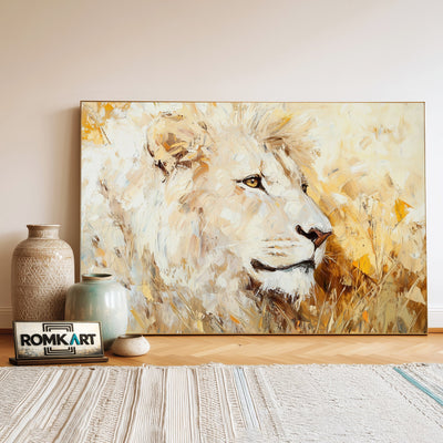 Majestic Lion Wildlife Oil Painting - image 3