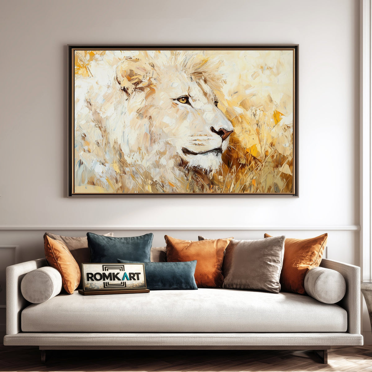 Majestic Lion Wildlife Oil Painting - image 4