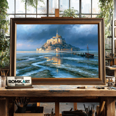 Majestic Mont Saint Michel Christian Oil Painting - image 2