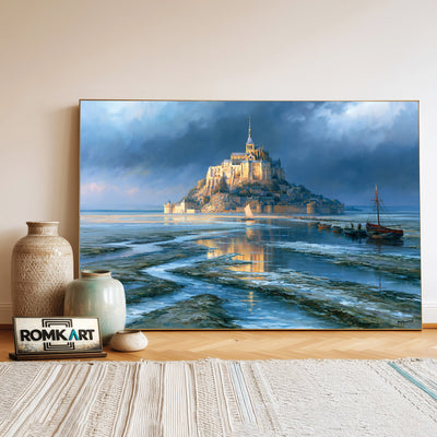 Majestic Mont Saint Michel Christian Oil Painting - image 3