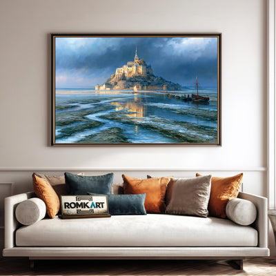 Majestic Mont Saint Michel Christian Oil Painting - image 4