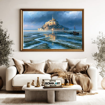 Majestic Mont Saint Michel Christian Oil Painting - image 5