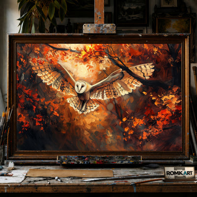 Majestic Owl hand-painted oil painting on canvas
