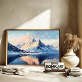 Majestic Snow Covered Mountain Landscape Oil Painting - image 6