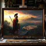 Majestic Spartan Warrior hand-painted oil painting on canvas