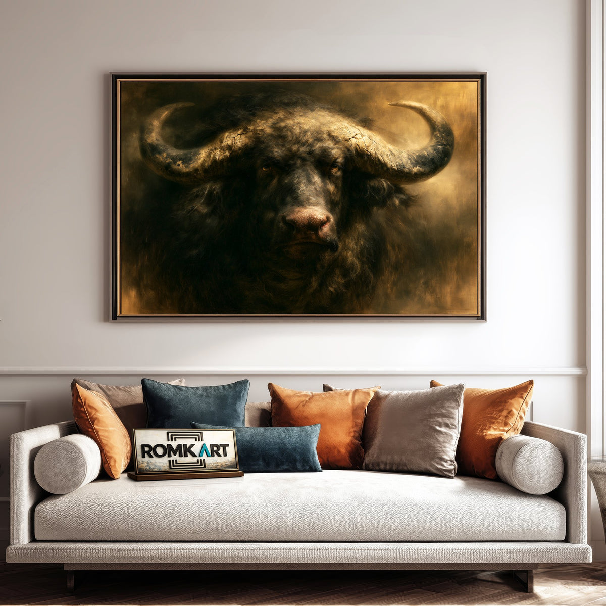 Majestic Water Buffalo Oil Painting - image 4