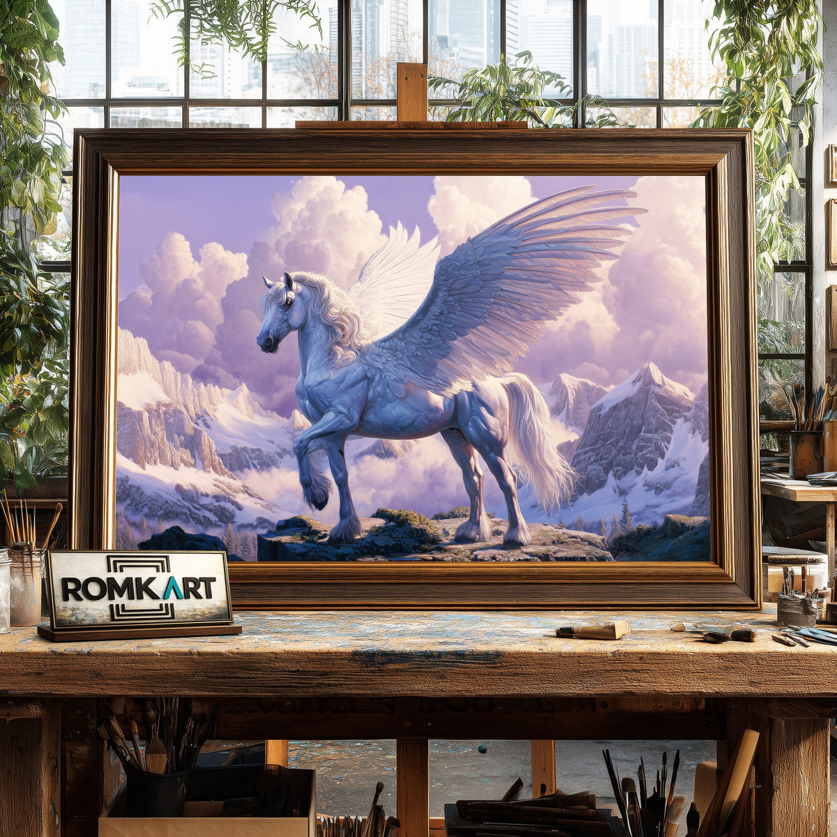 Majestic White Pegasus Fantasy Oil Painting - image 2
