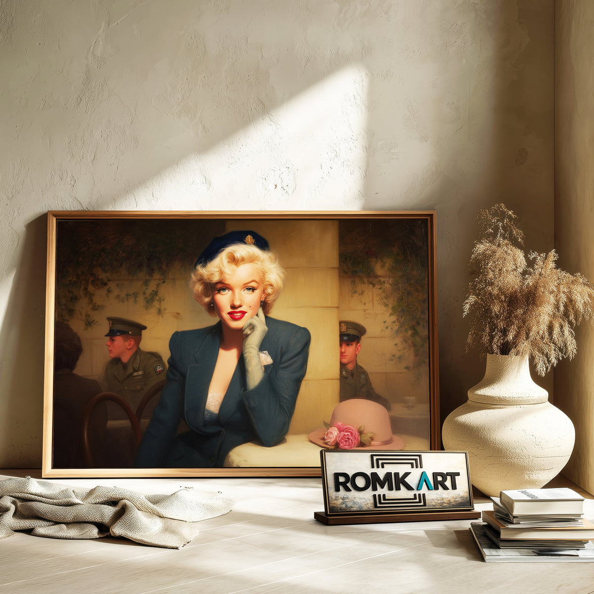 Marilyn Monroe at a Parisian-style café Figurative Oil Painting - image 6