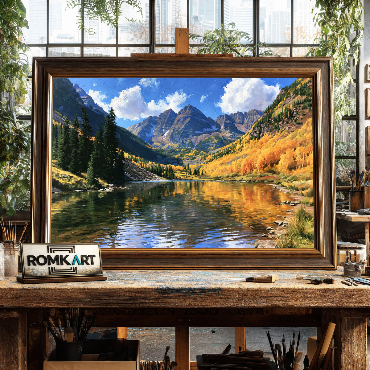 Maroon Bells, Colorado Landscape Oil Painting - image 2