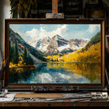 Maroon Bells hand-painted oil painting on canvas