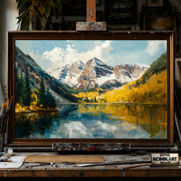Maroon Bells hand-painted oil painting on canvas