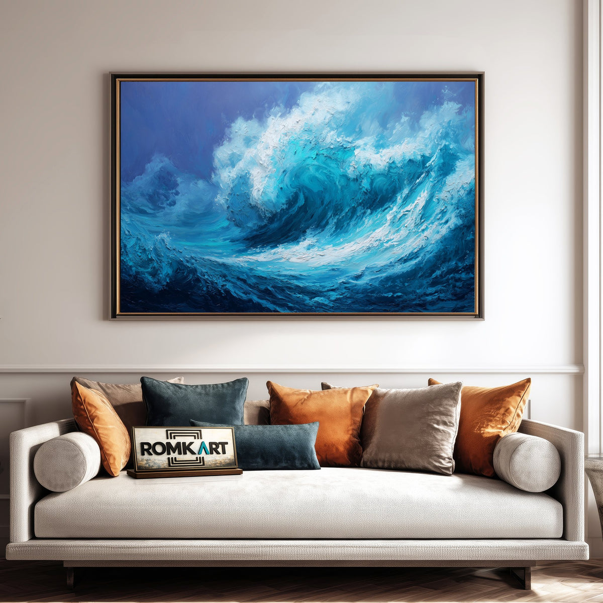Massive Ocean Wave Seascape Oil Painting - image 4