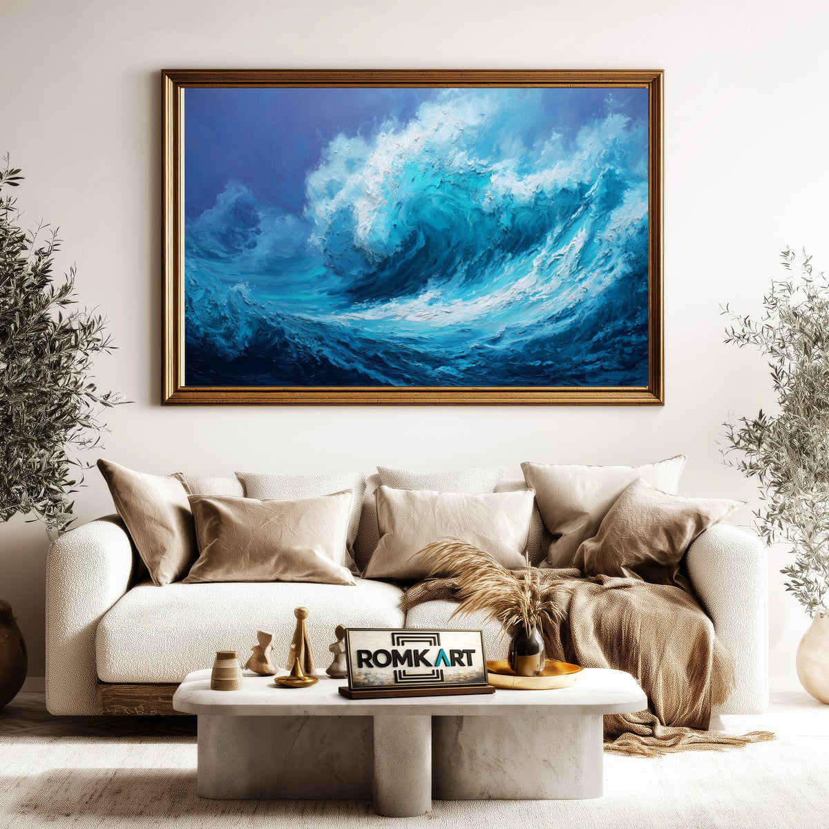 Massive Ocean Wave Seascape Oil Painting - image 5