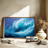 Massive Ocean Wave Seascape Oil Painting - image 6