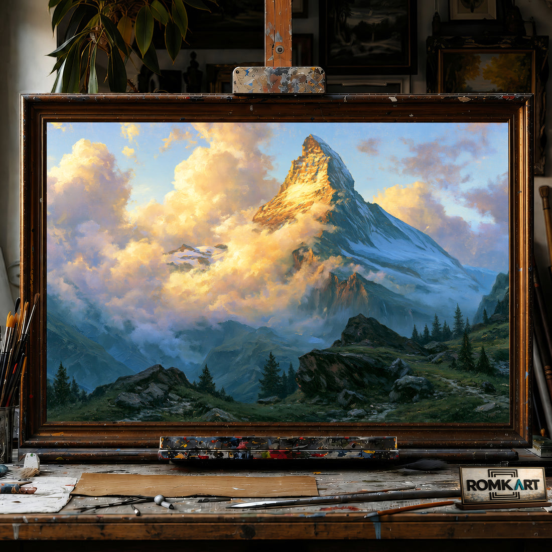 Matterhorn Majestic Alpine hand-painted oil painting on canvas
