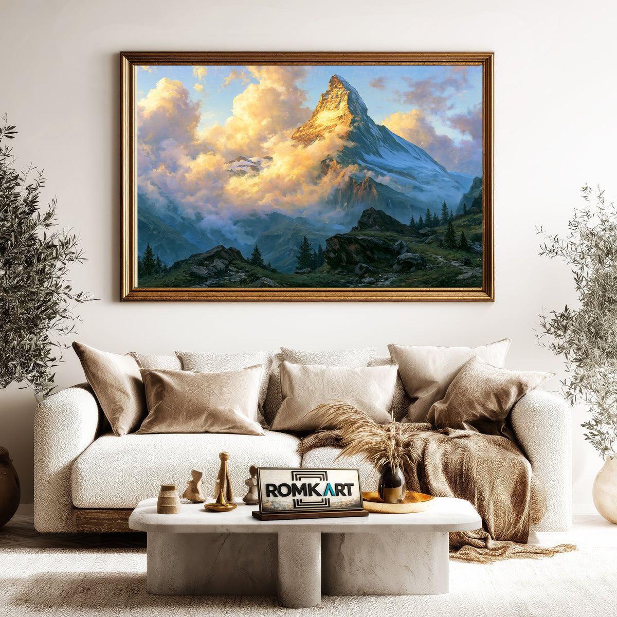 Matterhorn Majestic Alpine Landscape Oil Painting - image 5