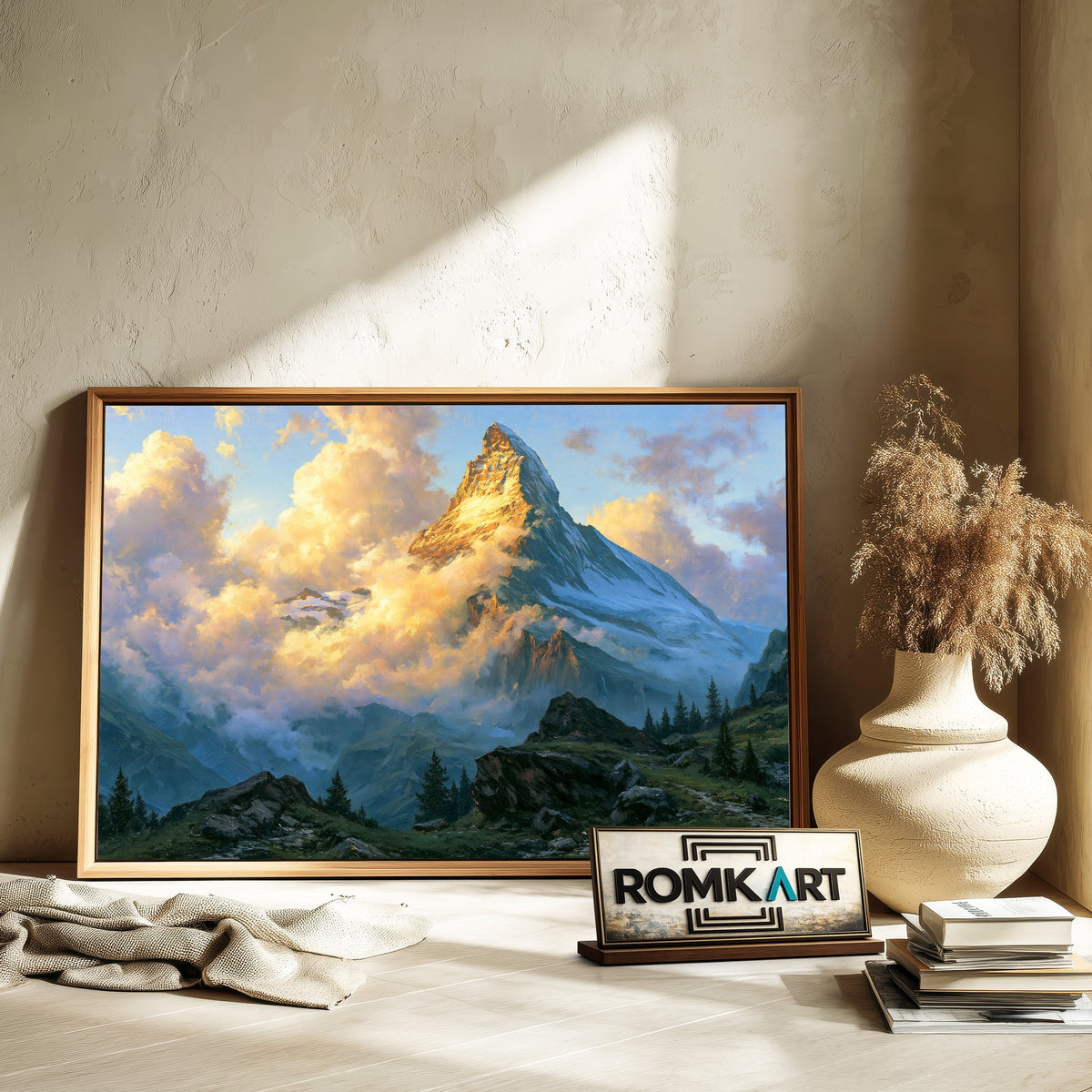 Matterhorn Majestic Alpine Landscape Oil Painting - image 6