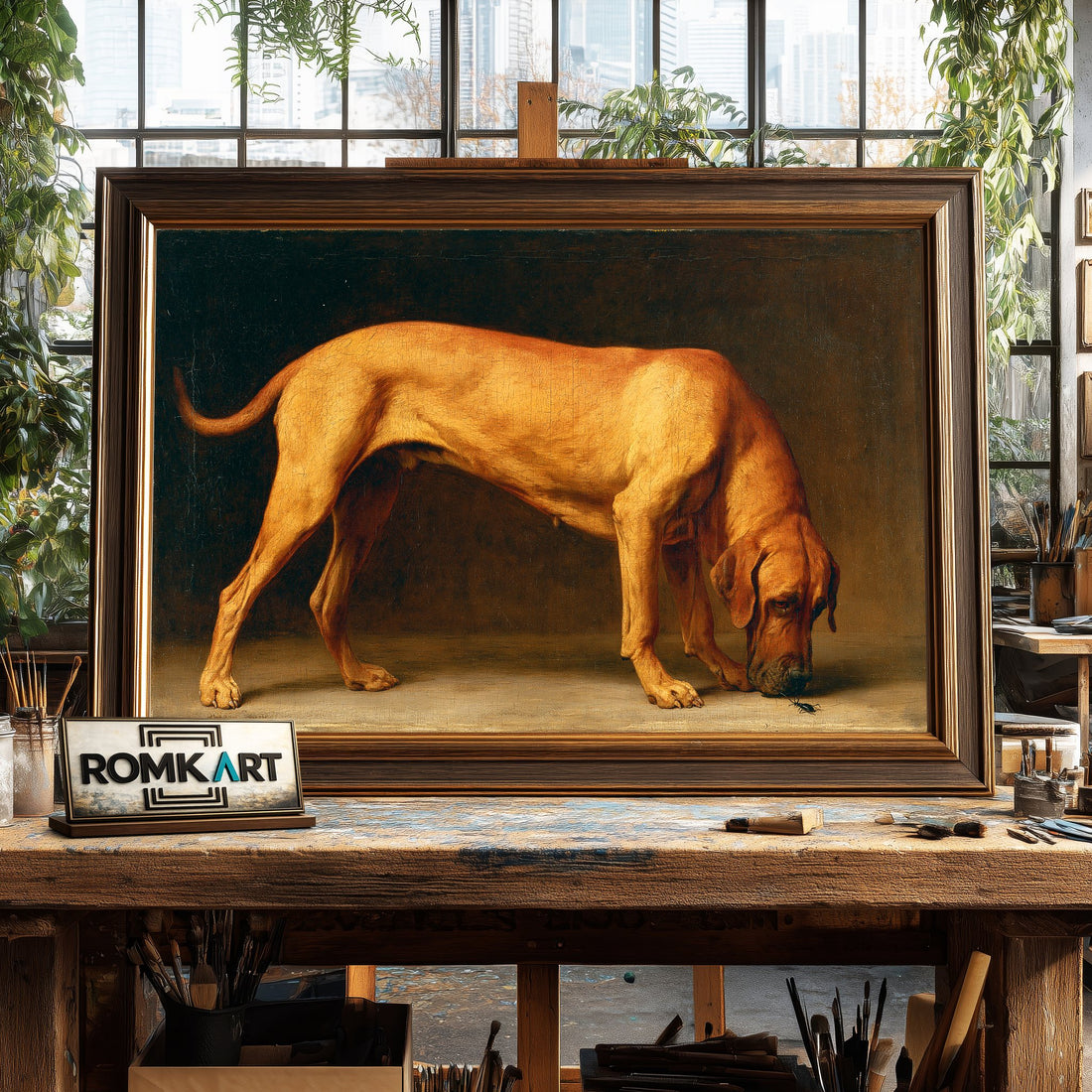 Mature Broholmer Dog - Hand-Painted Oil Painting - View 1