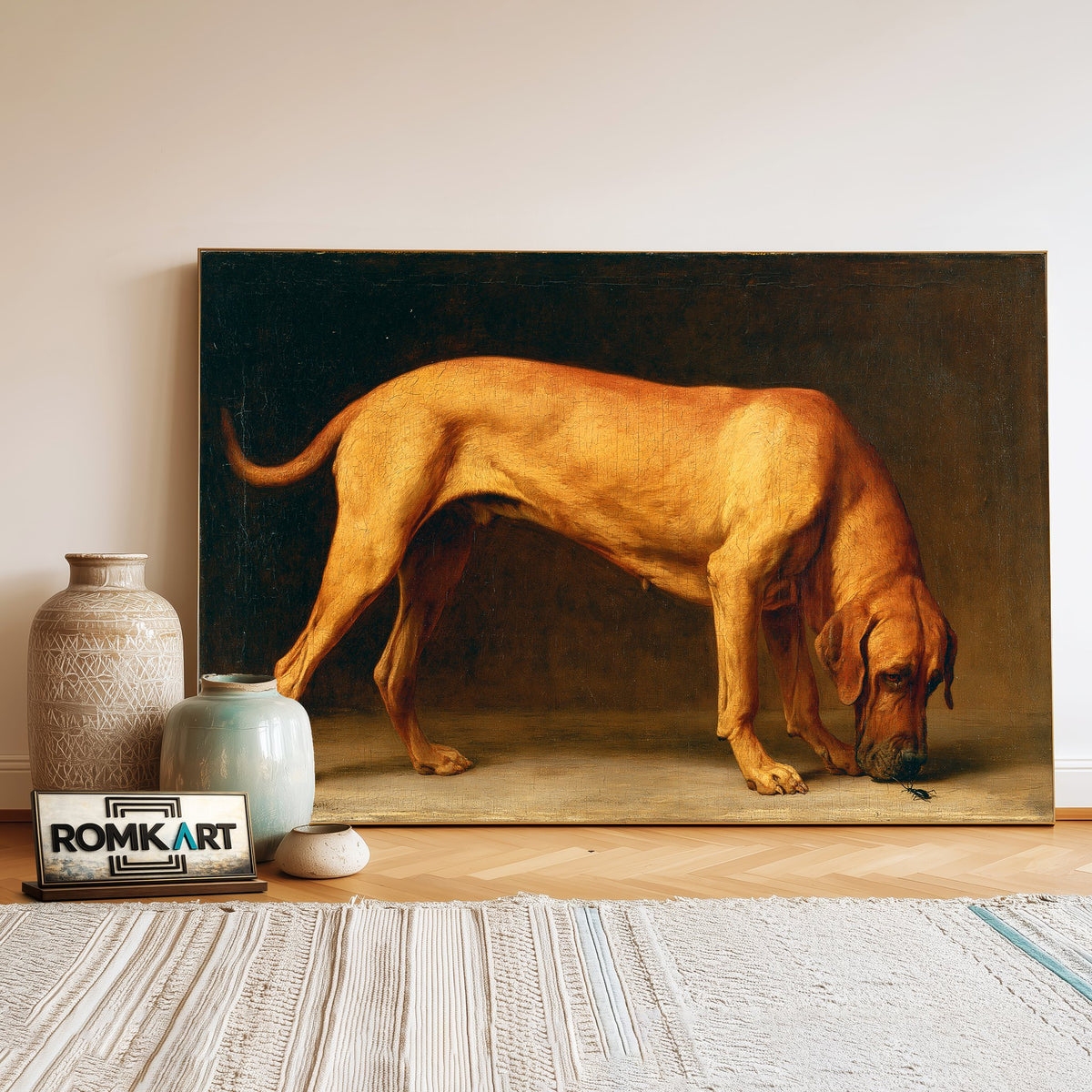 Mature Broholmer Dog Oil Painting - image 3