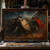 Medieval Battle Knight hand-painted oil painting on canvas