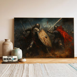 Medieval Battle Knight Historical Oil Painting - image 3