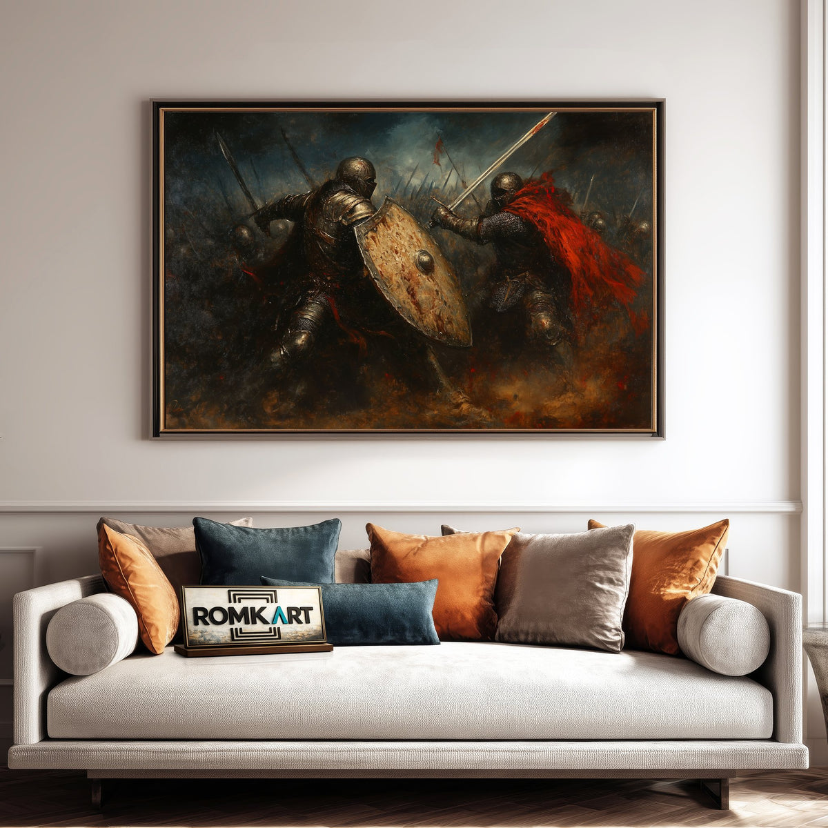 Medieval Battle Knight Historical Oil Painting - image 4