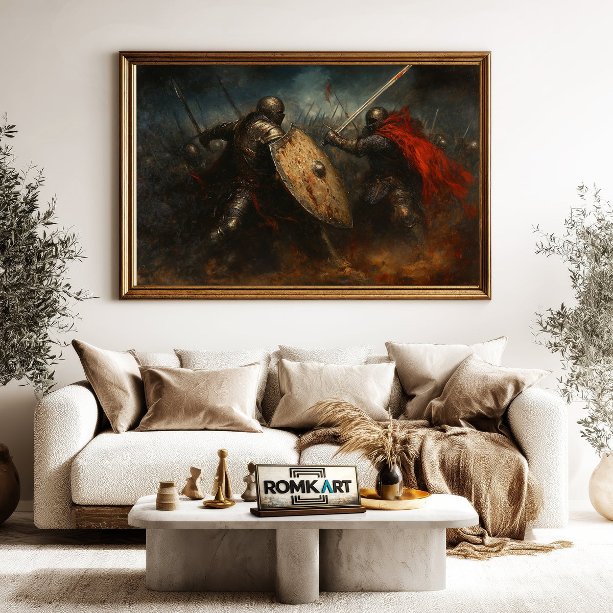 Medieval Battle Knight Historical Oil Painting - image 5