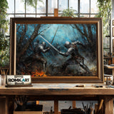 Medieval Battle Knights Historical Oil Painting - image 2