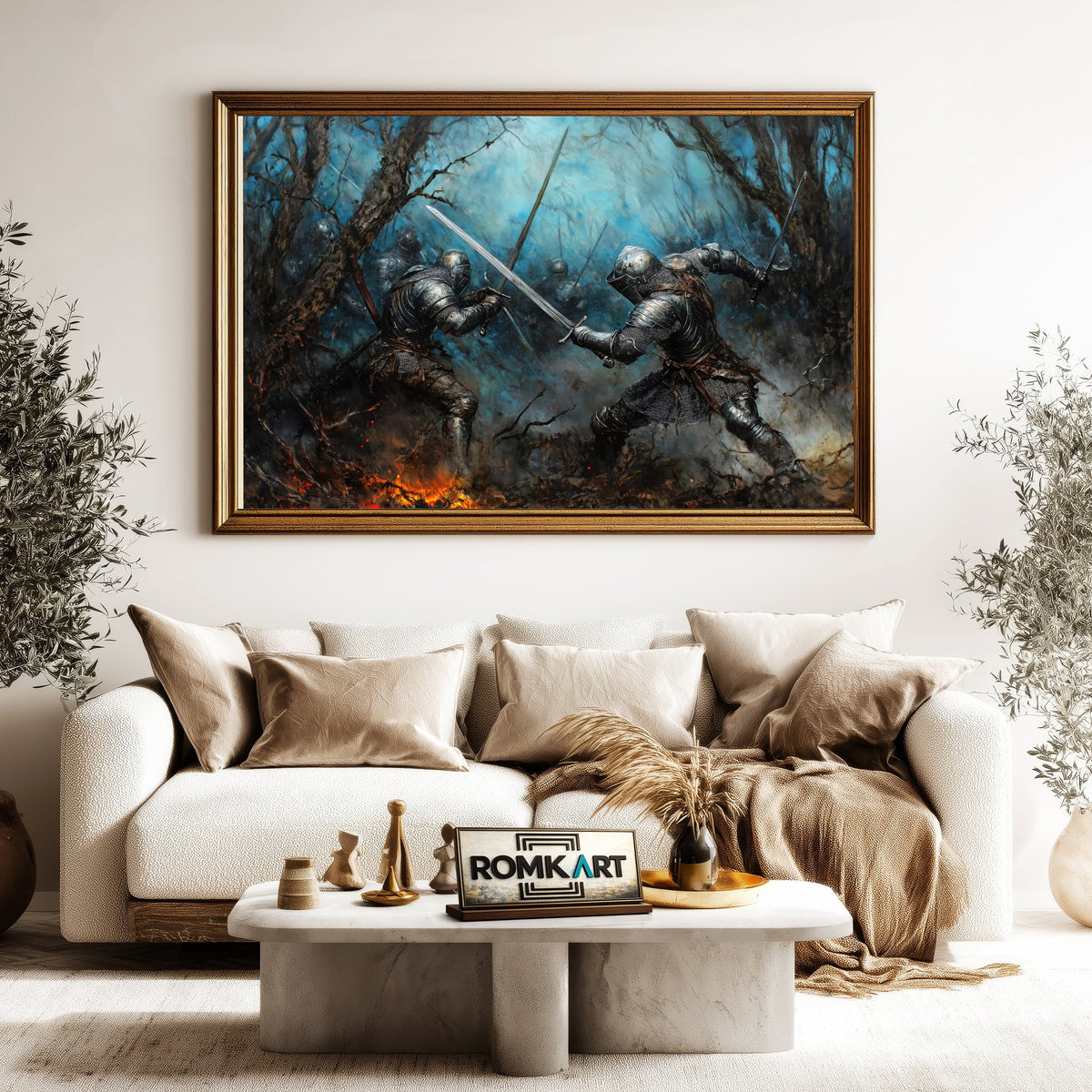 Medieval Battle Knights Historical Oil Painting - image 5