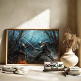 Medieval Battle Knights Historical Oil Painting - image 6