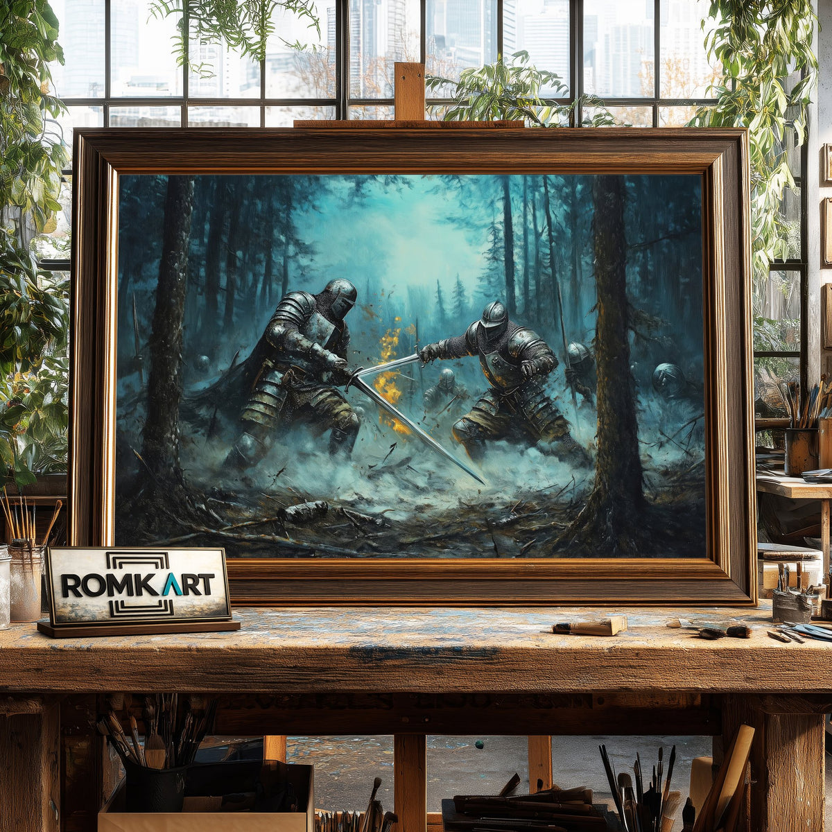 Medieval Battle Historical Oil Painting - image 2