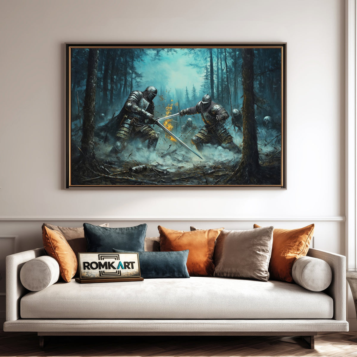 Medieval Battle Historical Oil Painting - image 4