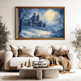 Medieval Castle Full Moon Historical Oil Painting - image 5