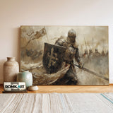 Medieval Knight Historical Oil Painting - image 3