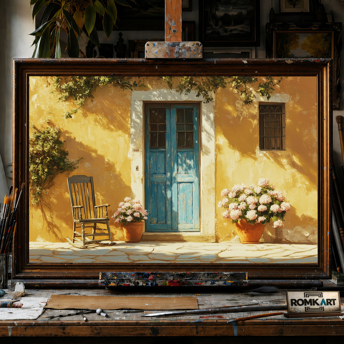 Mediterranean Doorway hand-painted oil painting on canvas