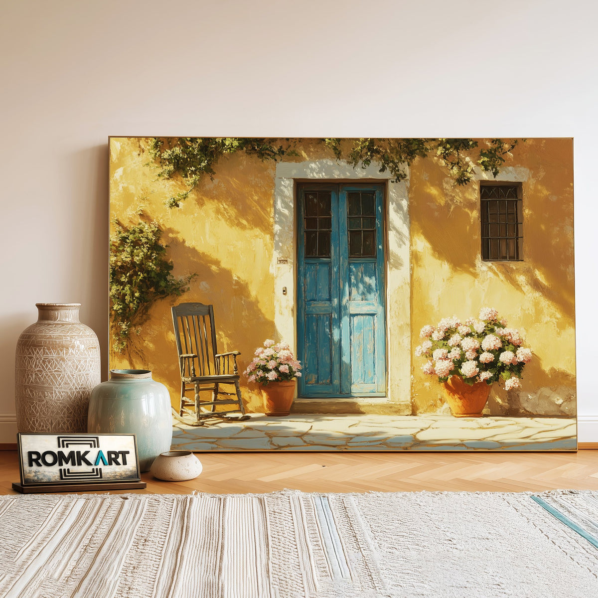 Mediterranean Doorway Countryside Oil Painting - image 3