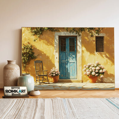 Mediterranean Doorway Countryside Oil Painting - image 3
