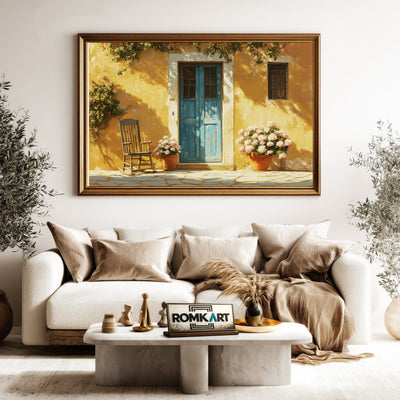 Mediterranean Doorway Countryside Oil Painting - image 5