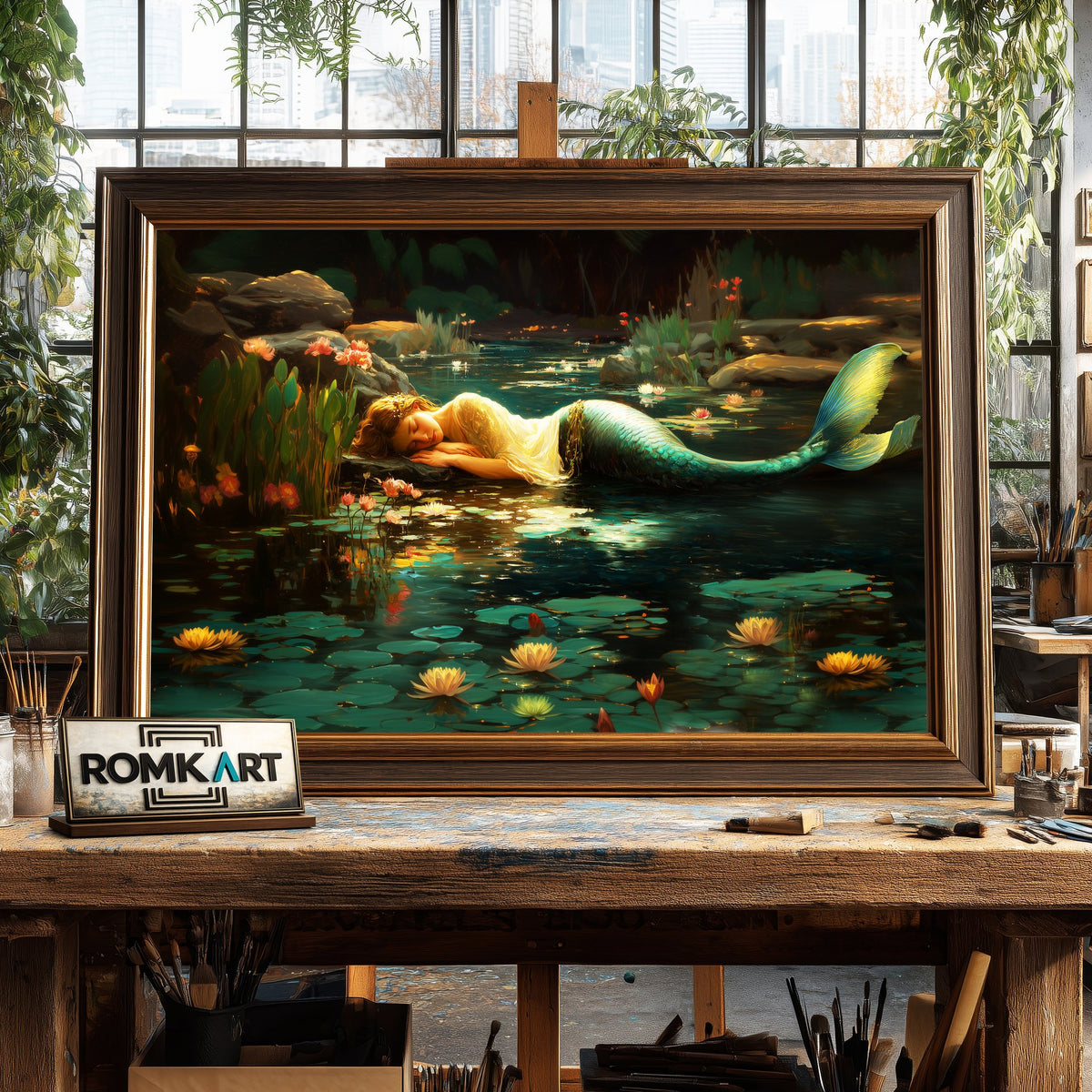 Mermaid 2 Fantasy Oil Painting - image 2