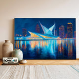 Milwaukee Skyline Oil Painting - image 3