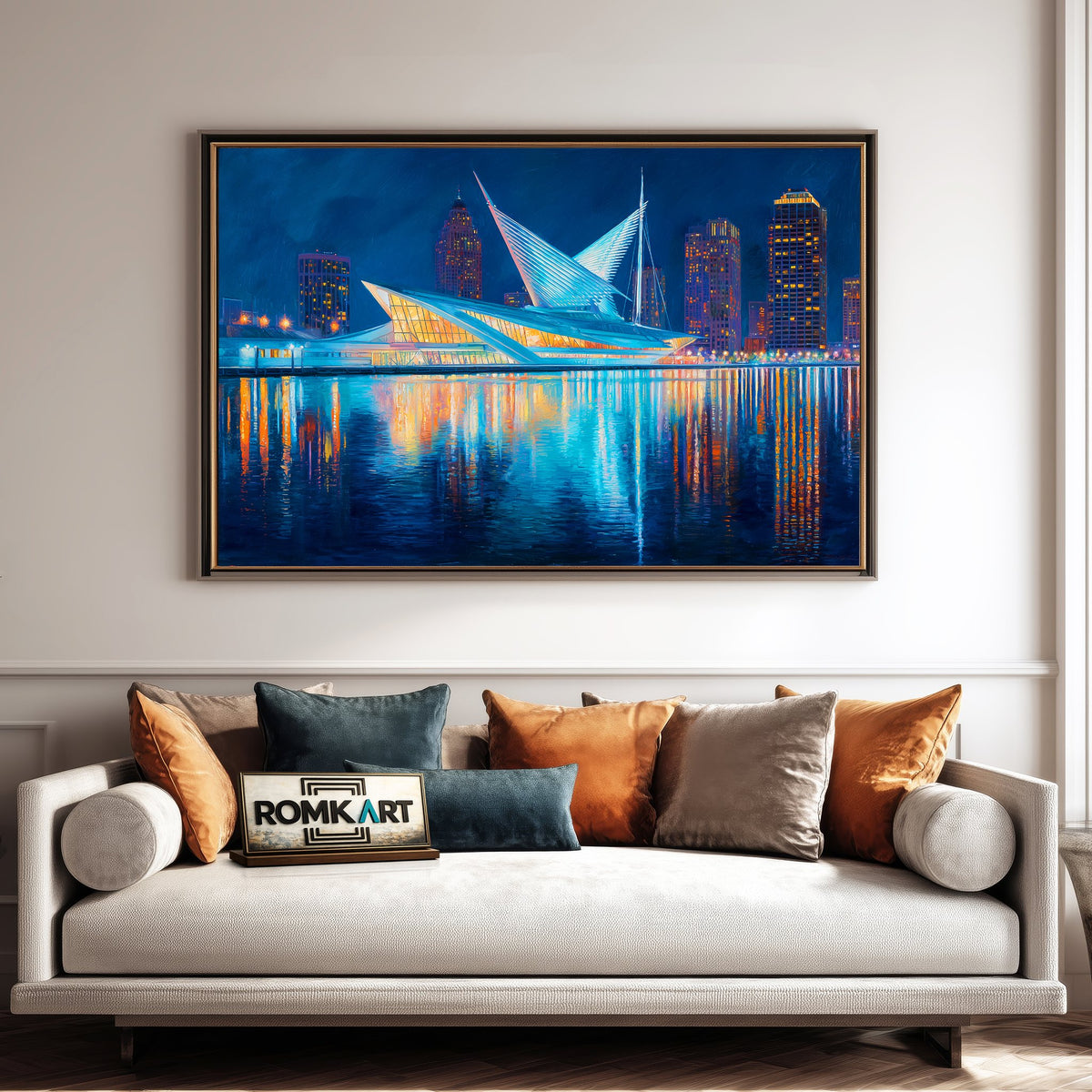Milwaukee Skyline Oil Painting - image 4