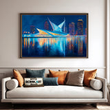 Milwaukee Skyline Oil Painting - image 4