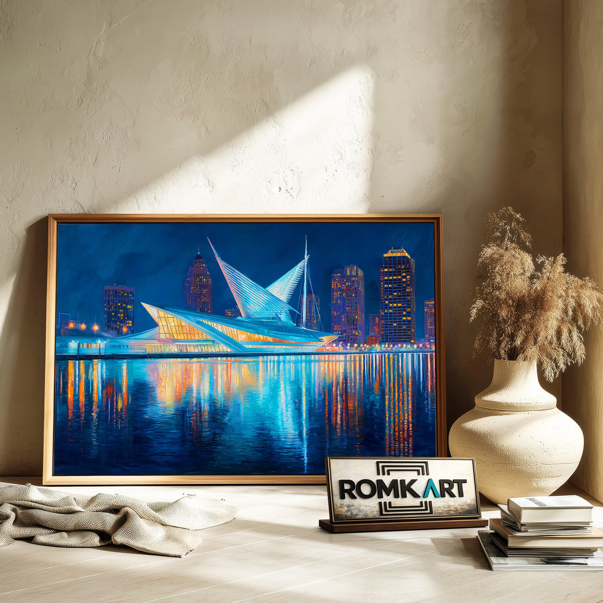 Milwaukee Skyline Oil Painting - image 6