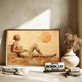 Minimalist Women And Moon Oil Painting - image 6