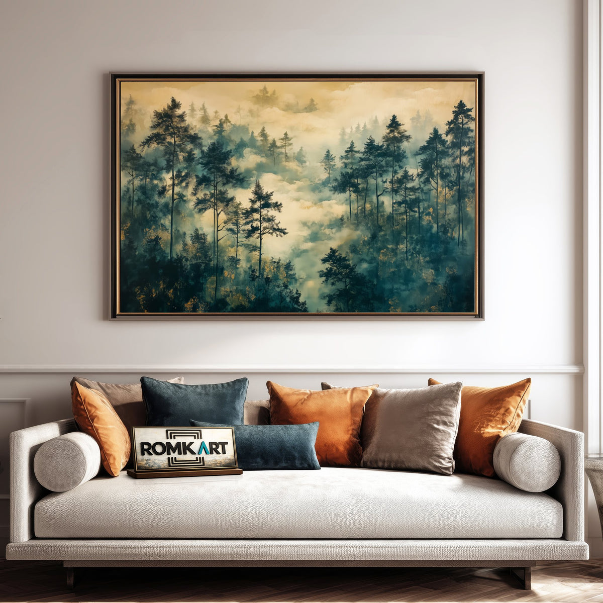 Misty Forest Morning Forest Landscape Oil Painting - image 4