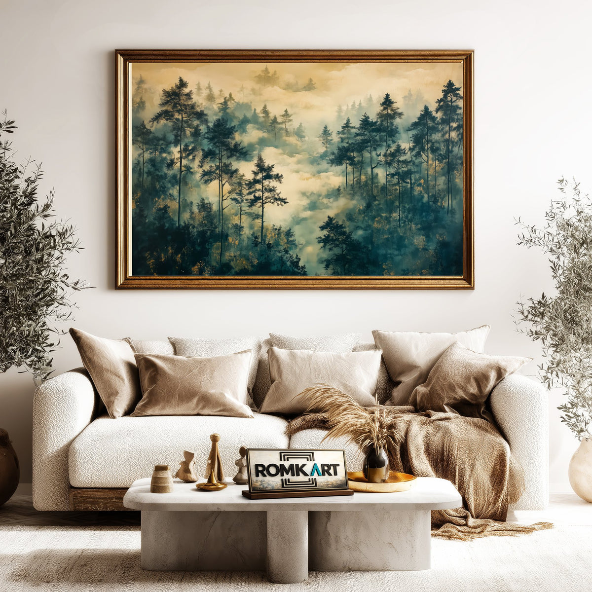 Misty Forest Morning Forest Landscape Oil Painting - image 5