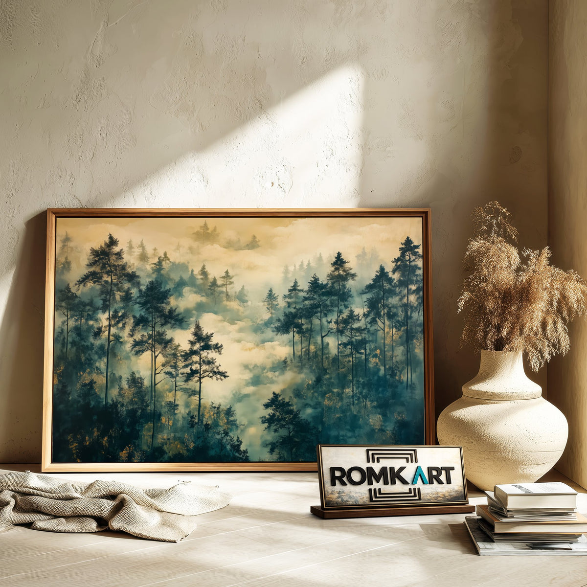 Misty Forest Morning Forest Landscape Oil Painting - image 6