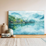 Misty Village Asian Oil Painting - image 3